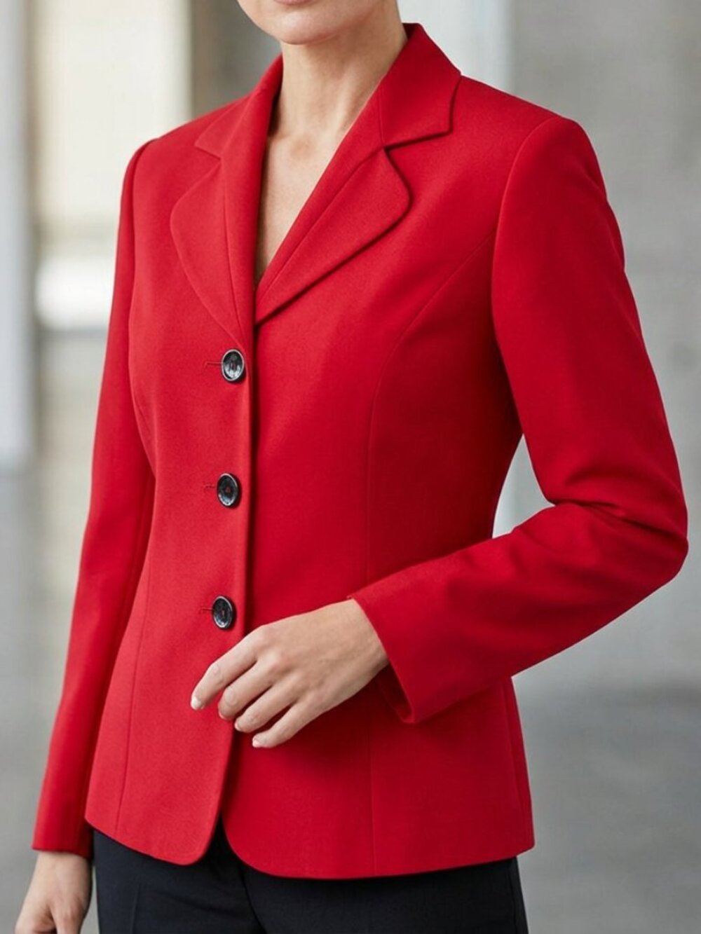 NWT Allyson Cara Red Lined Button Jacket